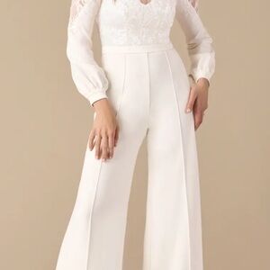 Azazie White Lace Bride Jumpsuit